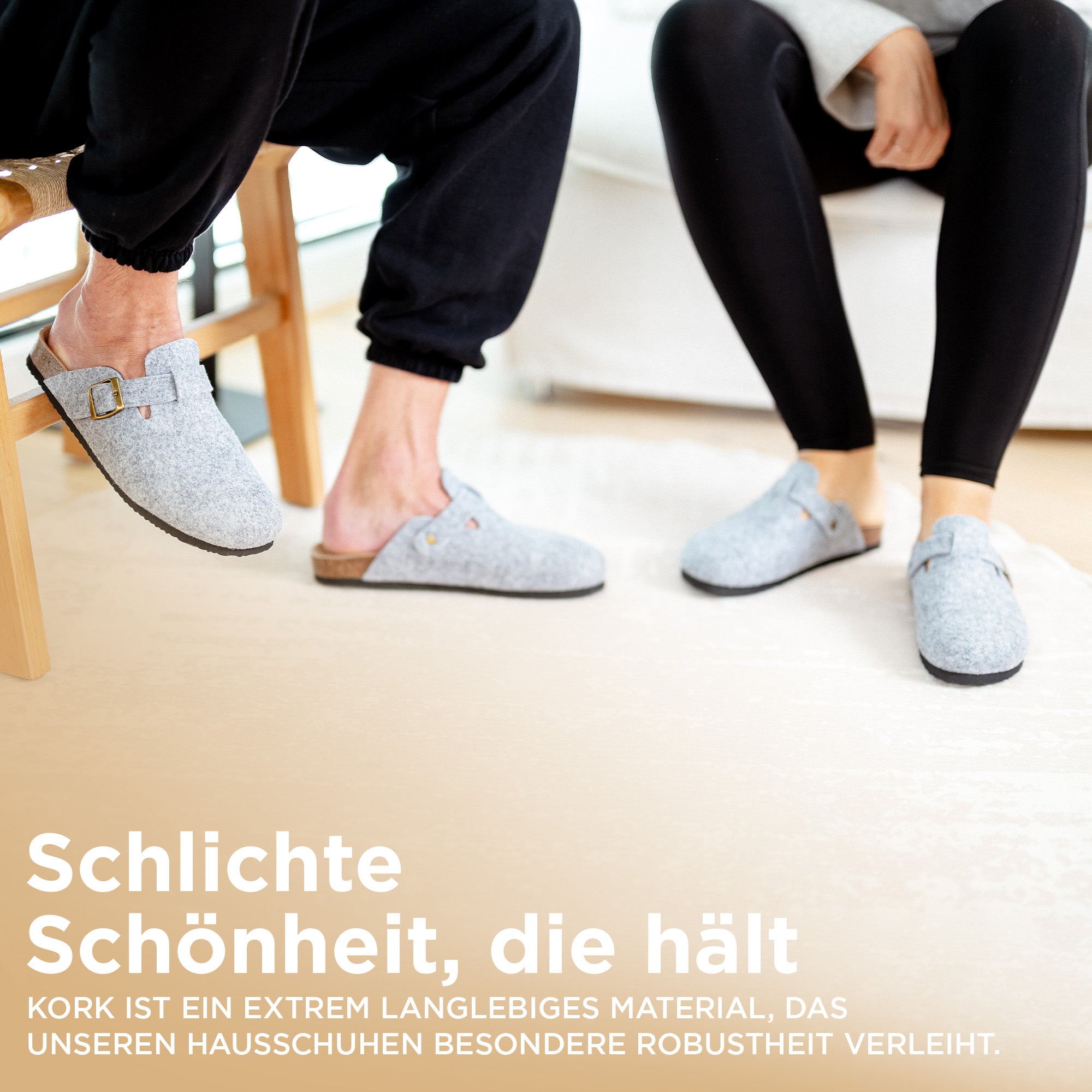 Alpensanft Graues Filz mit verstellbarem Riemen