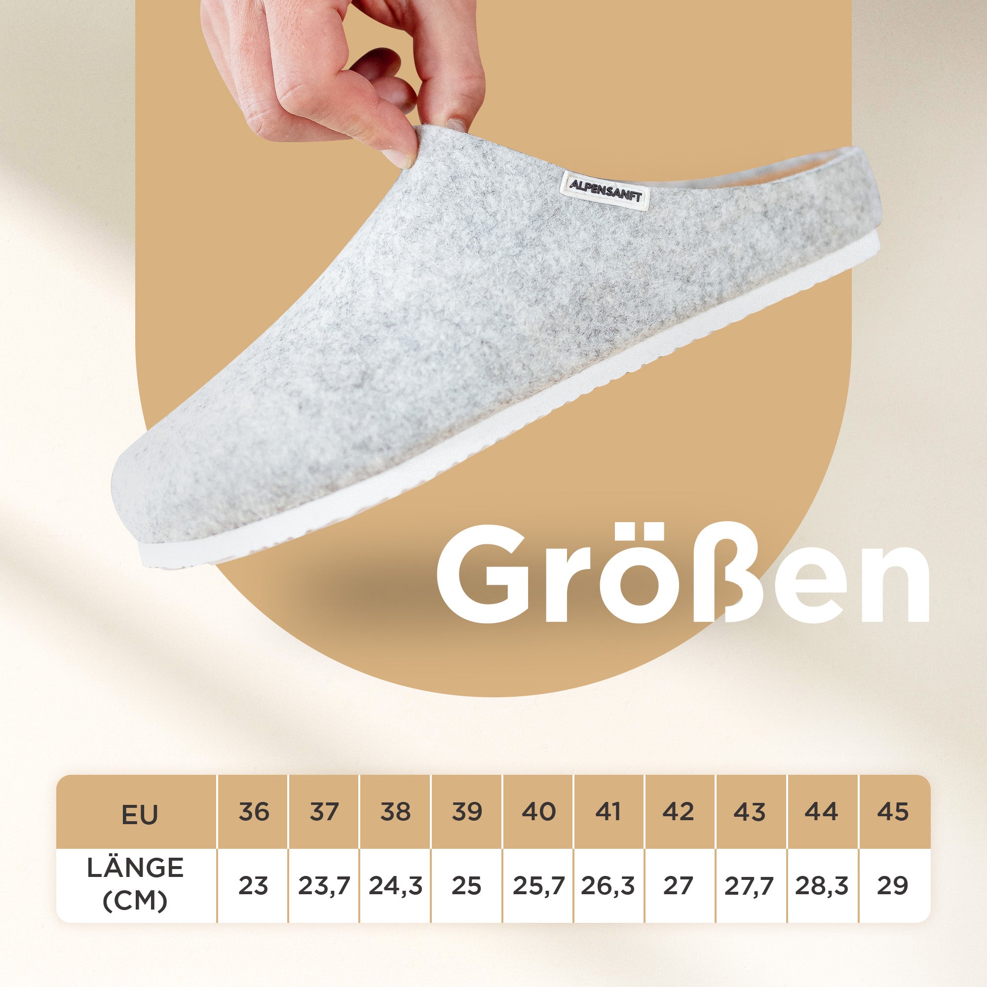 Alpensanft Graues Filz Geschlossen