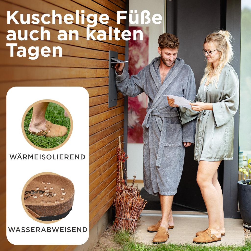 Alpensanft braunes Wildlederimitat mit verstellbarem Riemen