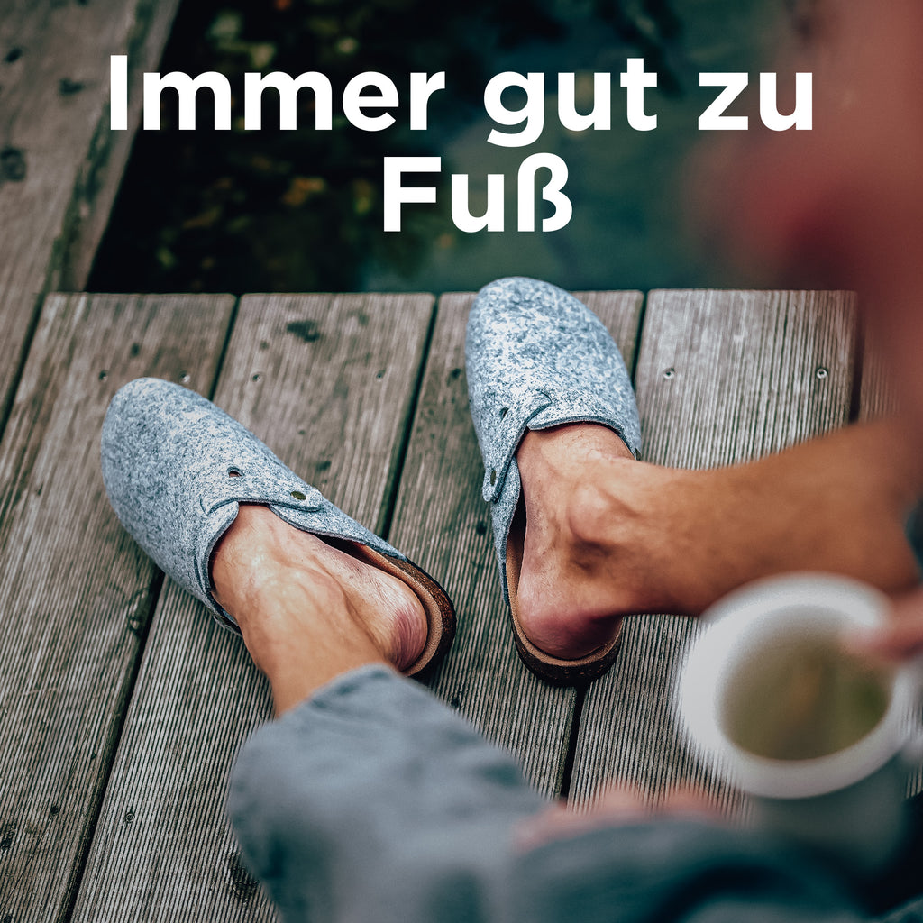 Alpensanft Graues Filz mit verstellbarem Riemen